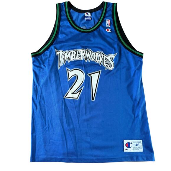 Minnesota Timberwolves Vintage Champion Jersey Kevin Garnett #21 - XL - Picture 1 of 4